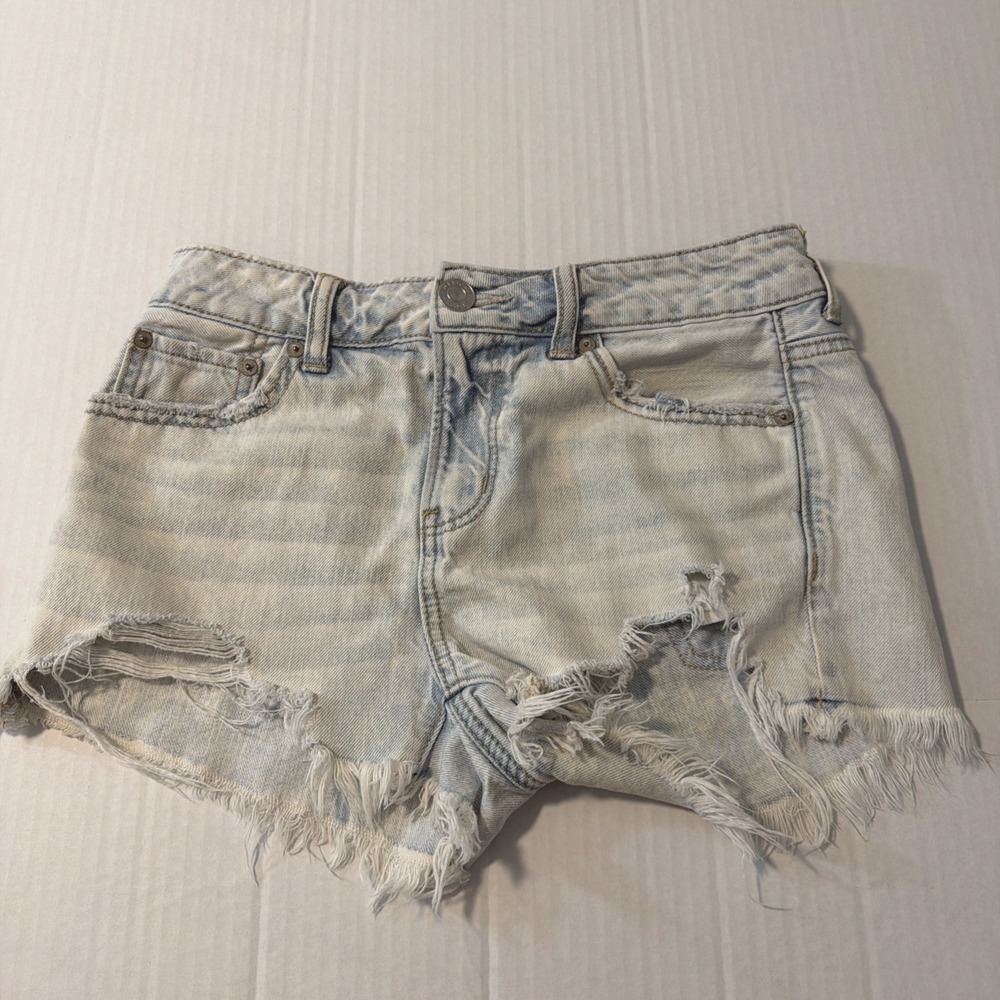 American Eagle Shorts Womens Size 0 Next Level Stretch Denim Jean Light Wash